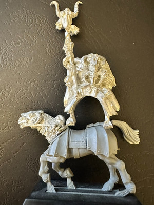 MOUNTED CHAOS SORCERER WIZARD WARHAMMER FANTASY METAL THE OLD WORLD MAGE METAL