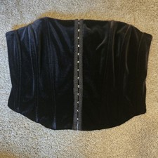 Y2K Black Velvet Bustier Corset M Medium Beverly  Beck Fairy Grunge Whimsigoth