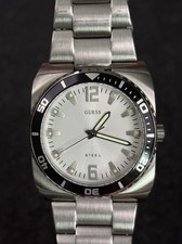 Guess Steel G95472G Men's Watch Square Silver Stainless Steel 40mm - New Battery