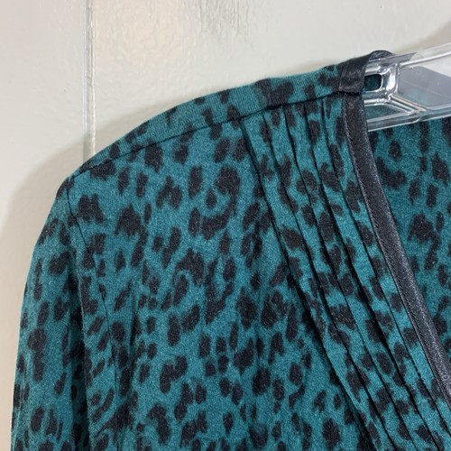 Apt. Camicia da notte 9 intimi verde stampa animalier manica lunga mamma nonna M NUOVA - Foto 4 di 8