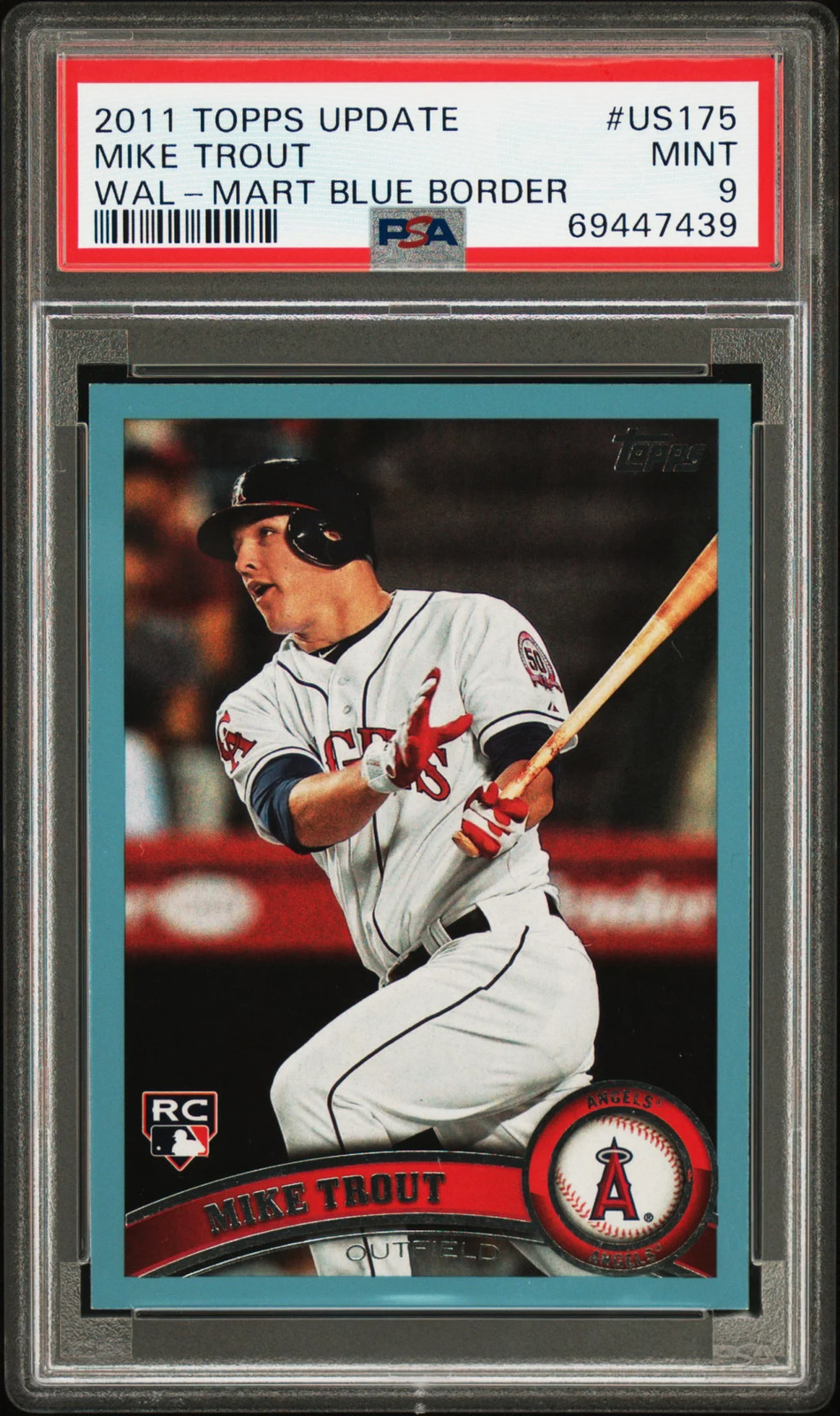 2011 Topps Update Wal-Mart Blue Border #US175 Mike Trout Rookie PSA 9