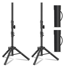 Small Speaker Stands 2 Pack, 24-50 Inch Height Adjustable Speaker Tripod Stan...
