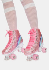 Dolls Kill Sugar Thrillz Disco Derby Glitter Roller Skates Size 9M