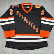 Princeton Youth Hockey Jersey Mens Medium Black Ferguson 98 Stitched Team Issued