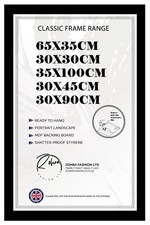 Matt Black Flat Poster Frame MDF Wooden 65x35cm 30x30cm 35x100cm 30x45cm 30x90cm