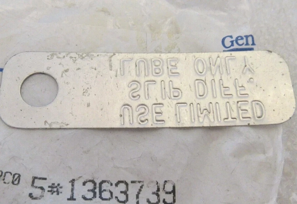 67-92 CAMARO Z28 FIREBIRD TA Uso Limitado Deslizamiento Diff Lubricante SOLO Etiqueta Posi GM 1363739 Foto 3 de 3