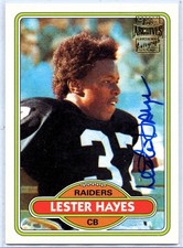 2001 TOPPS ARCHIVES LESTER HAYES ROOKIE REPRINT ON CARD AUTOGRAPH #AA-LH AUTO. rookie card picture