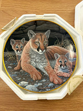The Franklin Mint Mountain Lions NWF Limited Edition Porcelain Plate F9705