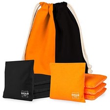 All Weather Professional Cornhole Bags - 4 Orange  4 Black