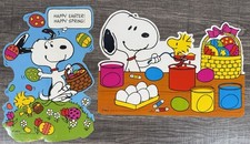 Vintage Peanuts Snoopy Easter Die Cut Hallmark Decor Schulz 1958 1965
