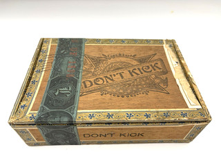 Antique H Scheftels & Son Milwaukee Wi Cigar Box Wood 1900s Don't Kick