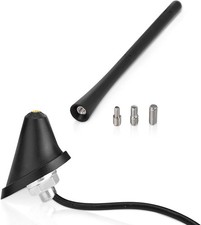 Eightwood Universal Car Radio Rubber Antenna 7in, FM AM antenna mast base