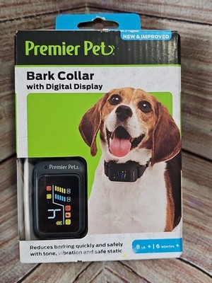 Premier Pet Bark Collar w/ Digital Display Reduces Barking Quickly & Safely 