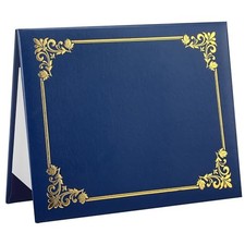 Imprinted Diploma Cover Leatherette Certificate Holders Document Navy Blue