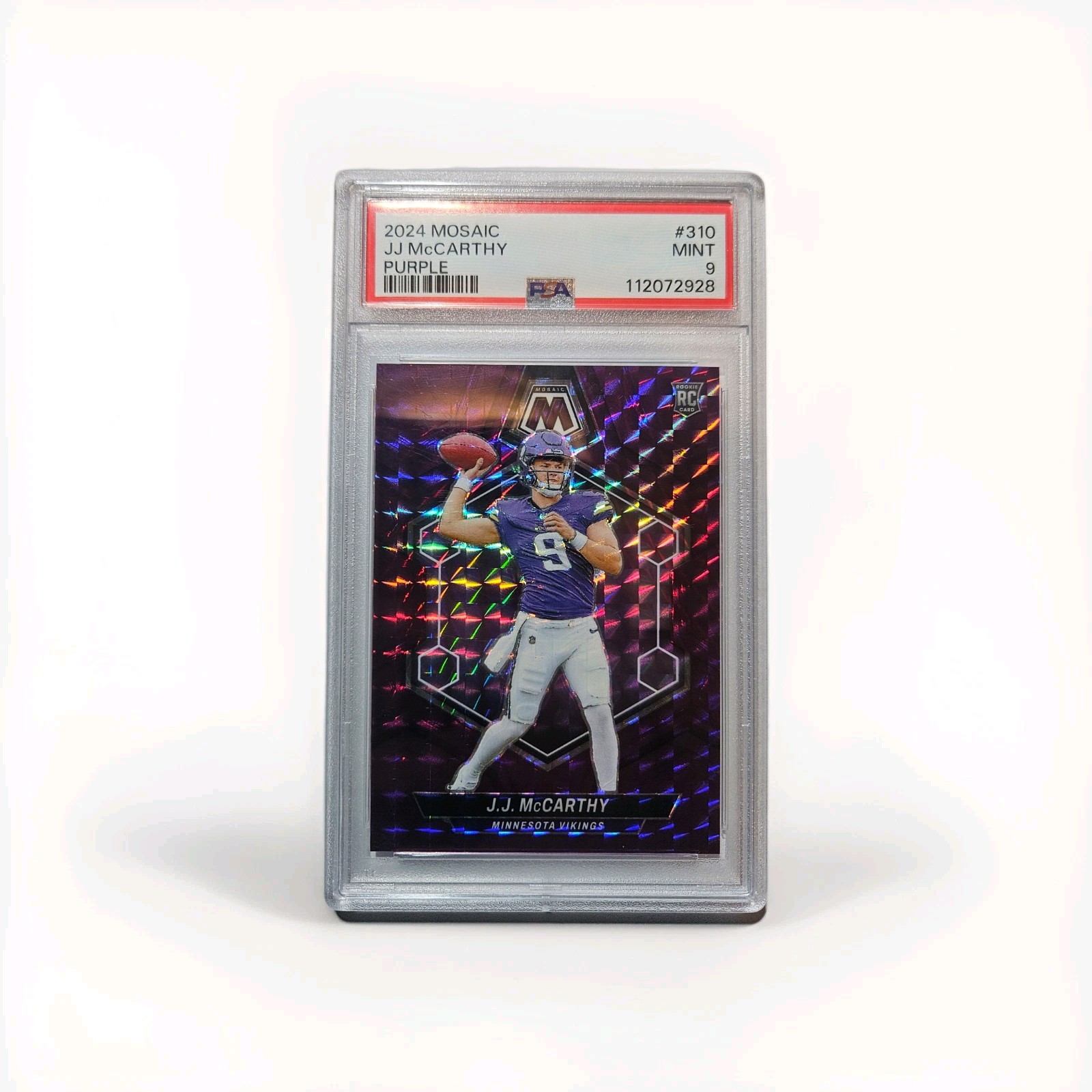 2024 Panini Mosaic J.J. McCarthy Purple #310 PSA Mint 9🔥 /49
