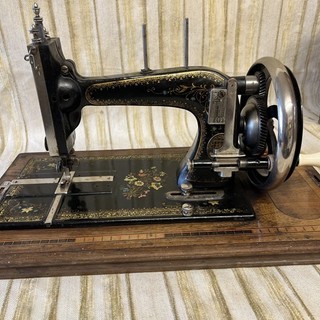 VINTAGE HAND CRANK FRISTER ROSSMANN? SEWING MACHINE ORNATE CASE SPARES/REPAIRS