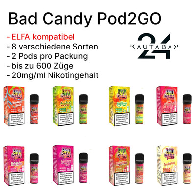Bad Candy Pod 2 Go - ALLE Sorten - ELFA kompatibel