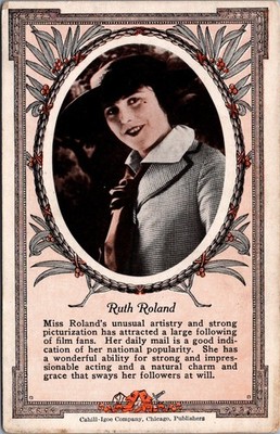 Ruth Roland Silent Film Star Actress Cahill-Igoe Postcard Vintage 1920s ...