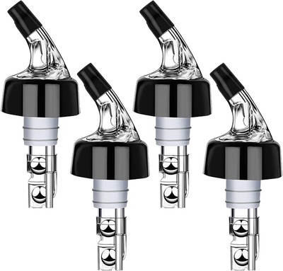 Automatic Measured Bottle Pourer - Quick Shot Spirit Liquor Pour 4 Pack 