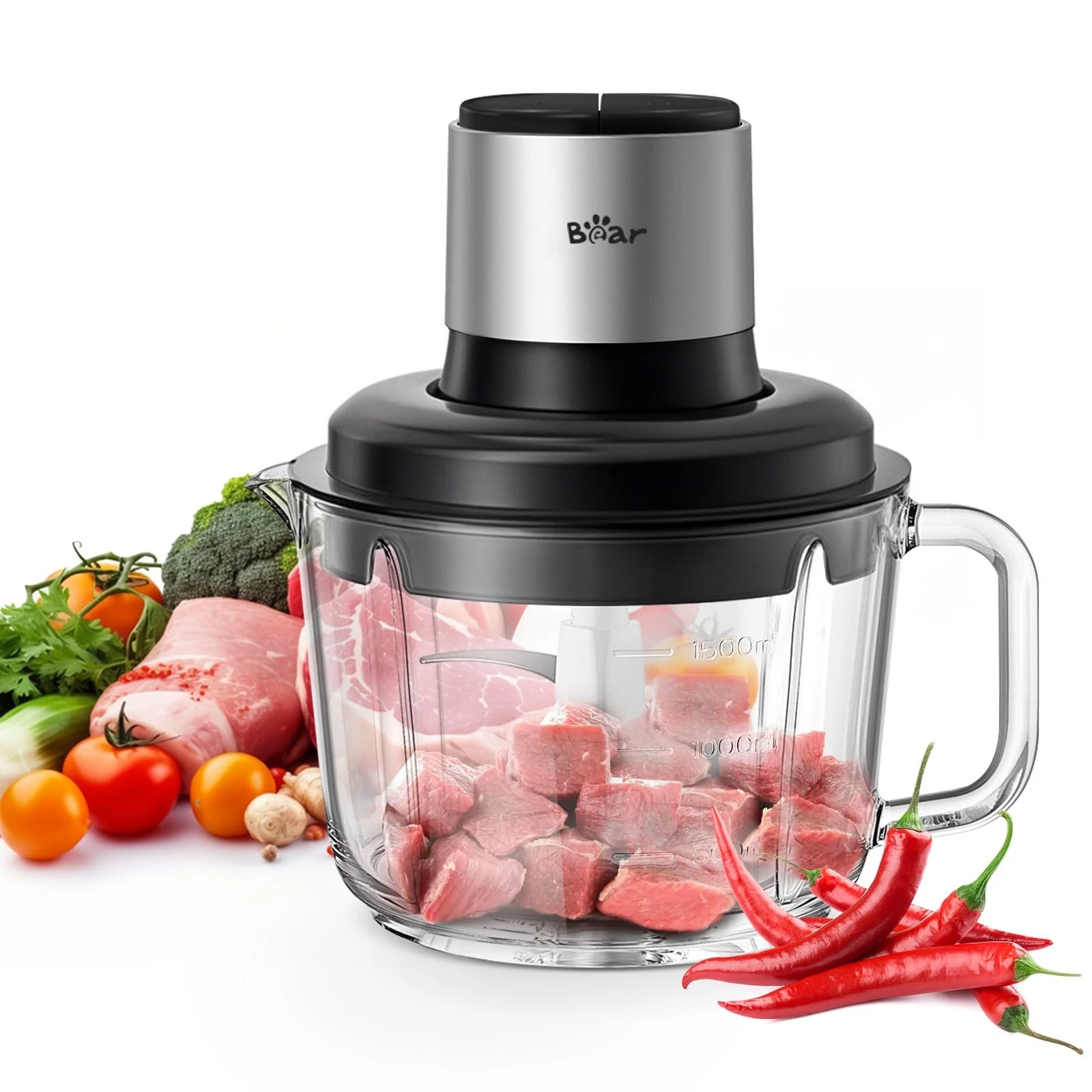 Food Processor, Electric Food Chopper with 8 Cup/2L Handheld Glass Bowls, No-...
Opens in a new wind