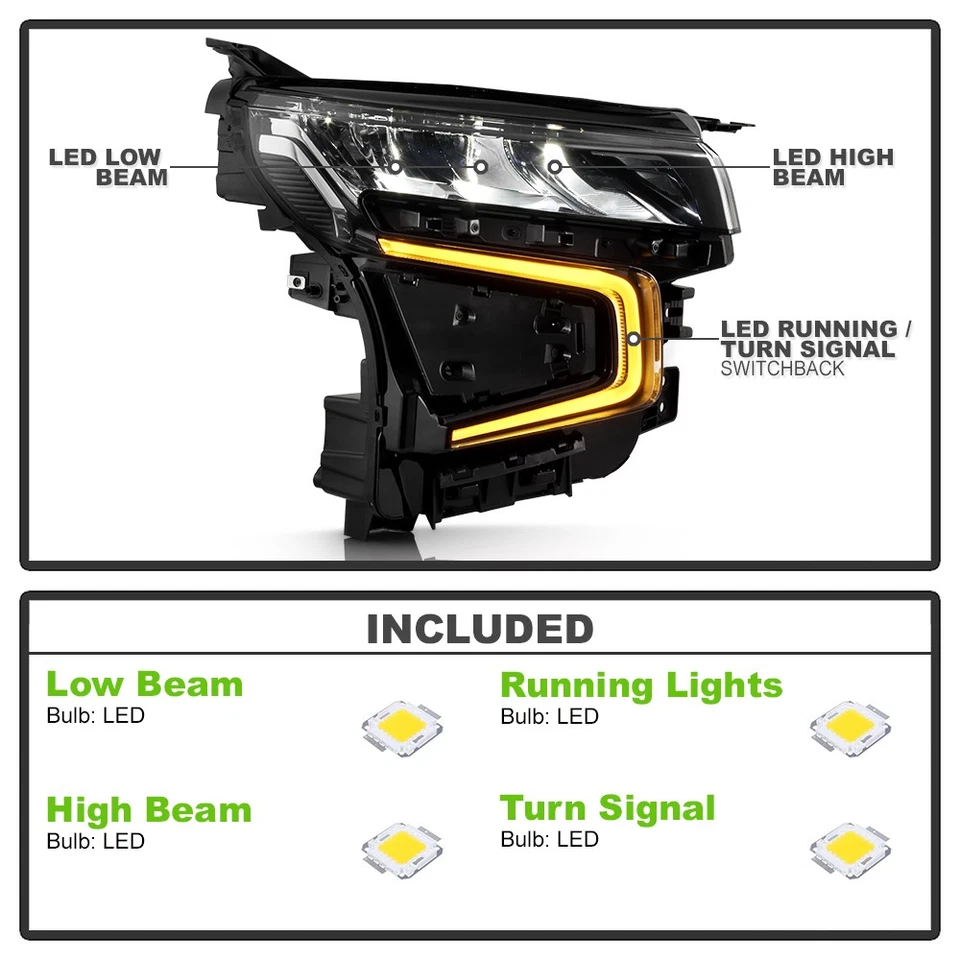 For 2021-2023 Chevy Tahoe Suburban Full LED Headlight Light Lamp Passenger Right - Image 4 of 4