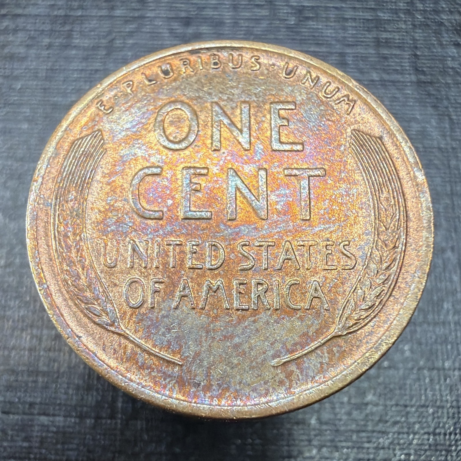 1925 Lincoln Wheat Cent Penny BU Rainbow Toned Uncirculated Philadelphia US Coin