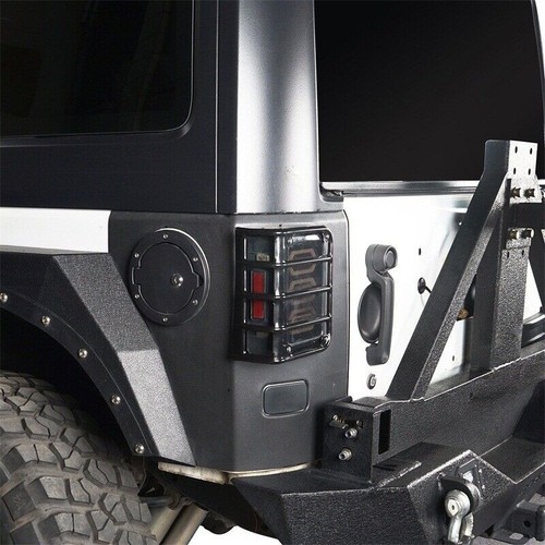 Hooke Road Rear Tail Light Guards Cover Black Cover Fit 07-18 Jeep Wrangler JK - Picture 4 of 13