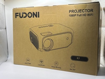 Fudoni R7 Native 1080p WiFi Projector with 100'' Screen