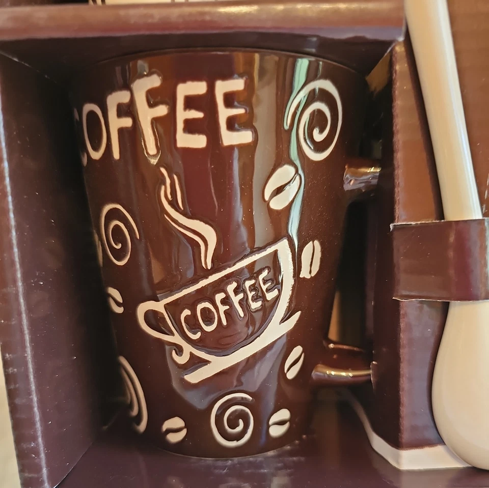 Juego de Taza y Cuchara, Home Essentials and Beyond, 8 Piezas Nuevo Marrón y Beige Foto 4 de 4