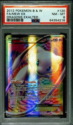 #ad Pokemon 2012 Dragons Exalted Mew EX Full Art Holo #120 124 PSA 8 $875.00