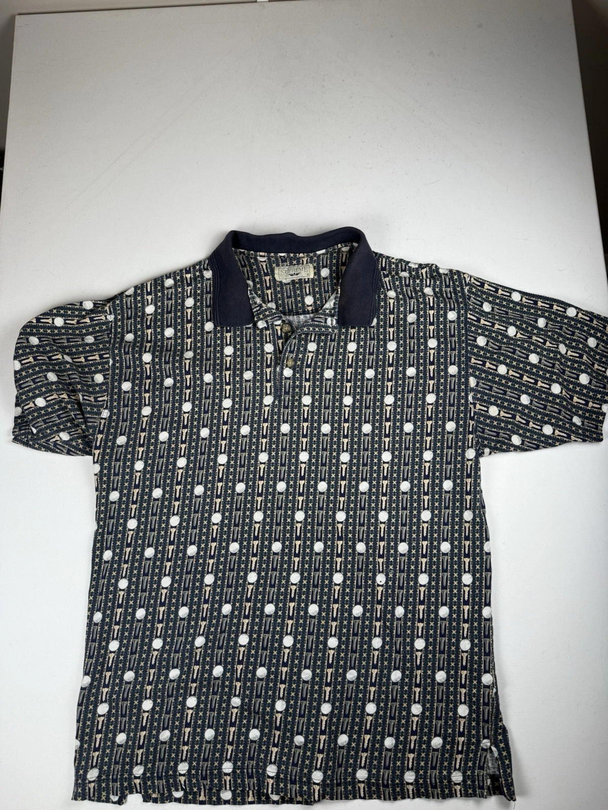 Polo Supreme homme XL multicolore motif golf manches courtes extra large