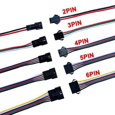 JST SM Stecker Buchse mit Kabel 15cm LED Streifen RC 2 3 4 5 6 Pin Connector 5x