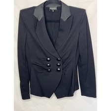 Emporio Armani Women's Tuxedo Blazer Jacket Black US Sz 8/10 Italy Designer EUC