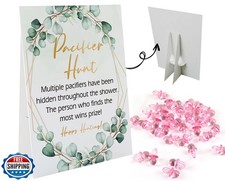 Baby Pacifier Hunt Baby Shower Games, Gender Reveal Game, 8 10 Sign and 50 Mi