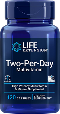 LIFE EXTENSION Two-Per-Day Multivitamine Mineralien 120 Kapseln SUPER PREIS