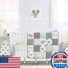 Sweet Jojo Designs 4-Piece Crib Bedding Set Safari Elephants Blanket Fitted