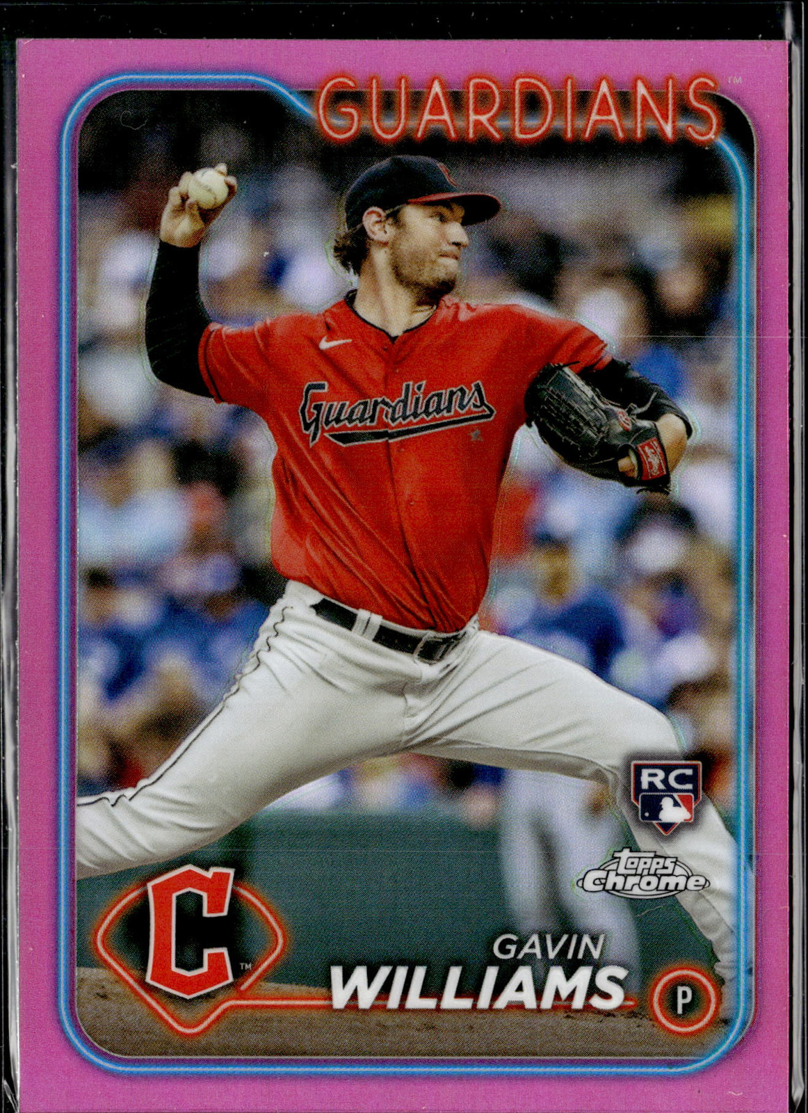 2024 Topps Chrome #15 Gavin Williams Pink Refractors Rookie Cleveland Guardians