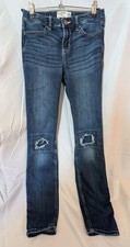 Abercrombie Kids Super Skinny Jeans Blue Distressed Girls Size 13/14 Denim
