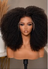 Kinky Curly Human Hair Wig 13x4 Lace Front   Glueless Afro Curly Wig