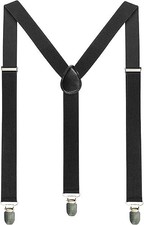 Suspenders for Men Heavy Duty Tuxedo Dress Pants 1.4 inch Solid Adjustable