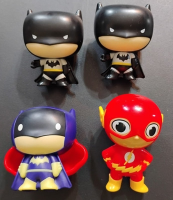 3  Burger King DC Comics Justice League Figures - Flash, Batman x2, Batgirl