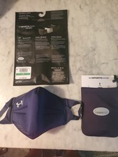 Under Armour Sports Unisex Face Sports Mask Adult L/XL NAVY w/washing case NEW