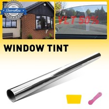 20"x10FT Heat & UV Block Professional Window Tint Adhesive 50% VLT Film Silver