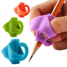 2Pcs Three Finger Pen Holder Grip for Kids Hand Writing Aid Trainer Post