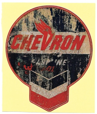 #ad Vintage Chevron Gas Station Vinyl Sticker Distressed Retro Decal Oil Gasoline $4.99