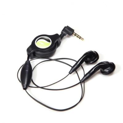 RETRACTABLE EARPHONES HEADPHONES HANDS-FREE HEADSET 3.5MM W MIC for PHONES