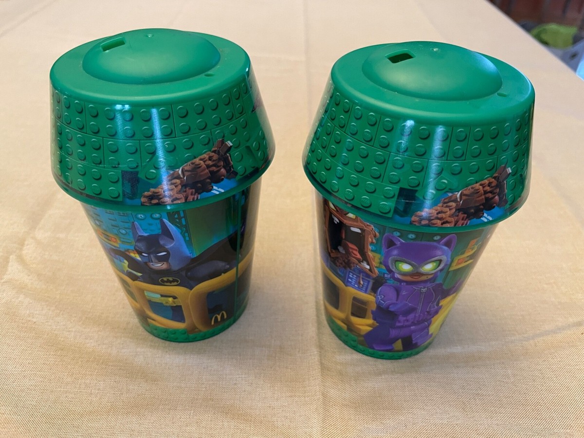 Pair Of 2017 Batman Lego Movie McDonalds Happy Meal Cups Both