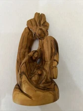 Carved Wooden Manger Scene Figure