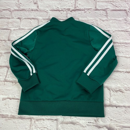 Adidas Kids Athletic Track Jacket Green Size 5 Full Zip Logo 3 Stripes Unisex - Picture 10 of 11