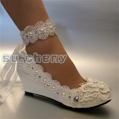 ivory bridal wedge shoes